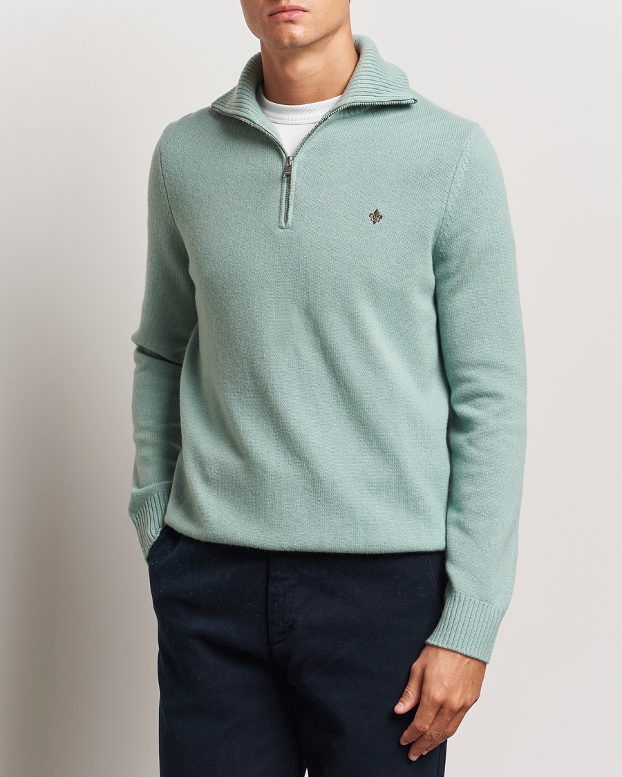 Herren | Pullover | Morris | Hertford Merino Half Zip Green