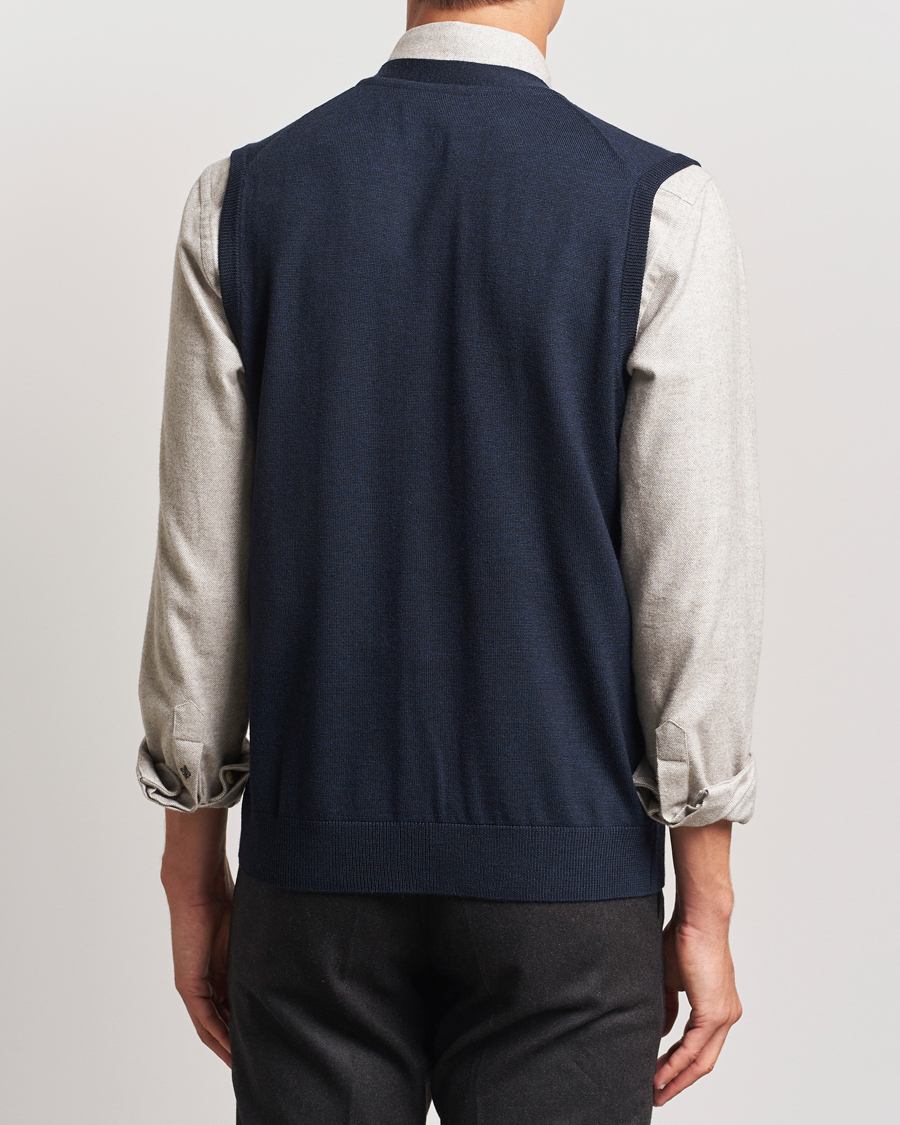 Herren | Pullover | Morris | Merino Slipover Vest Navy