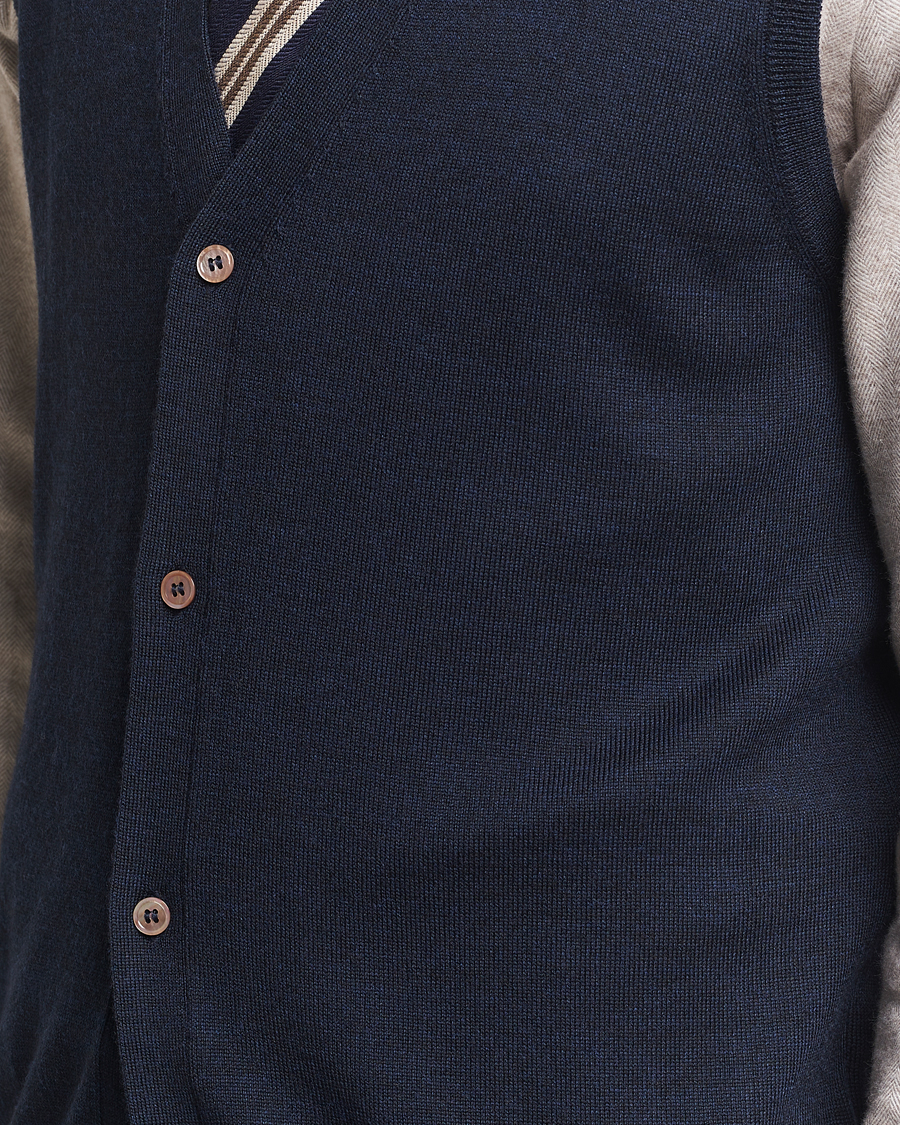 Herren | Pullover | Morris | Merino Slipover Vest Navy