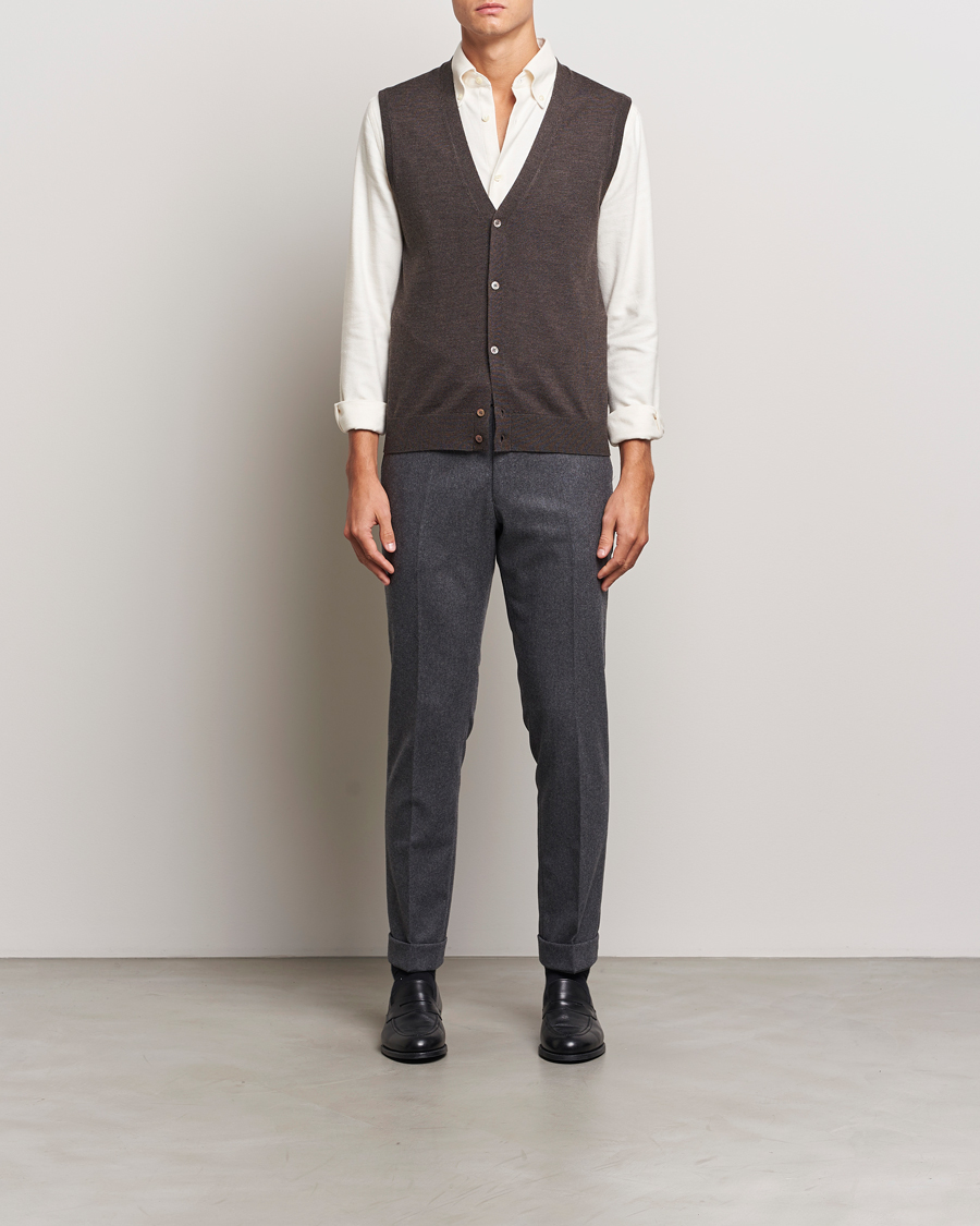 Herren | Pullover | Morris | Merino Slipover Vest Brown