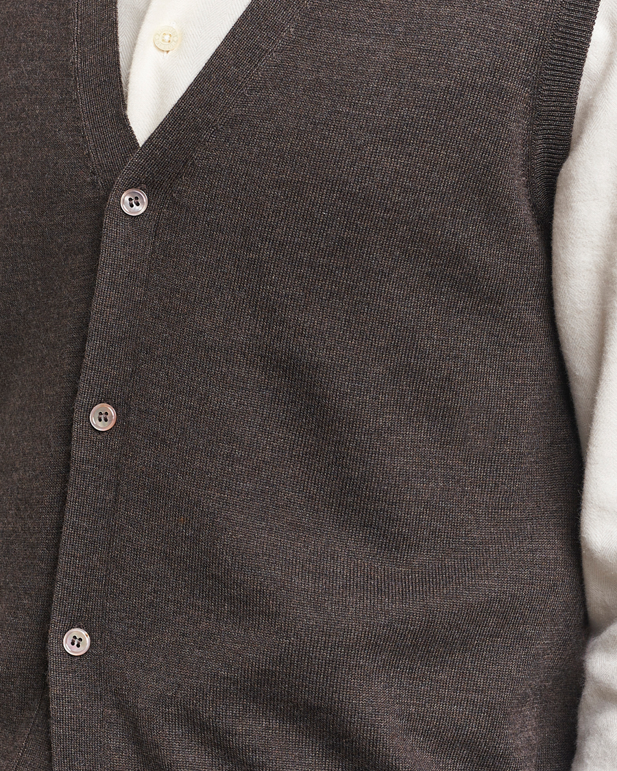 Herren | Pullover | Morris | Merino Slipover Vest Brown