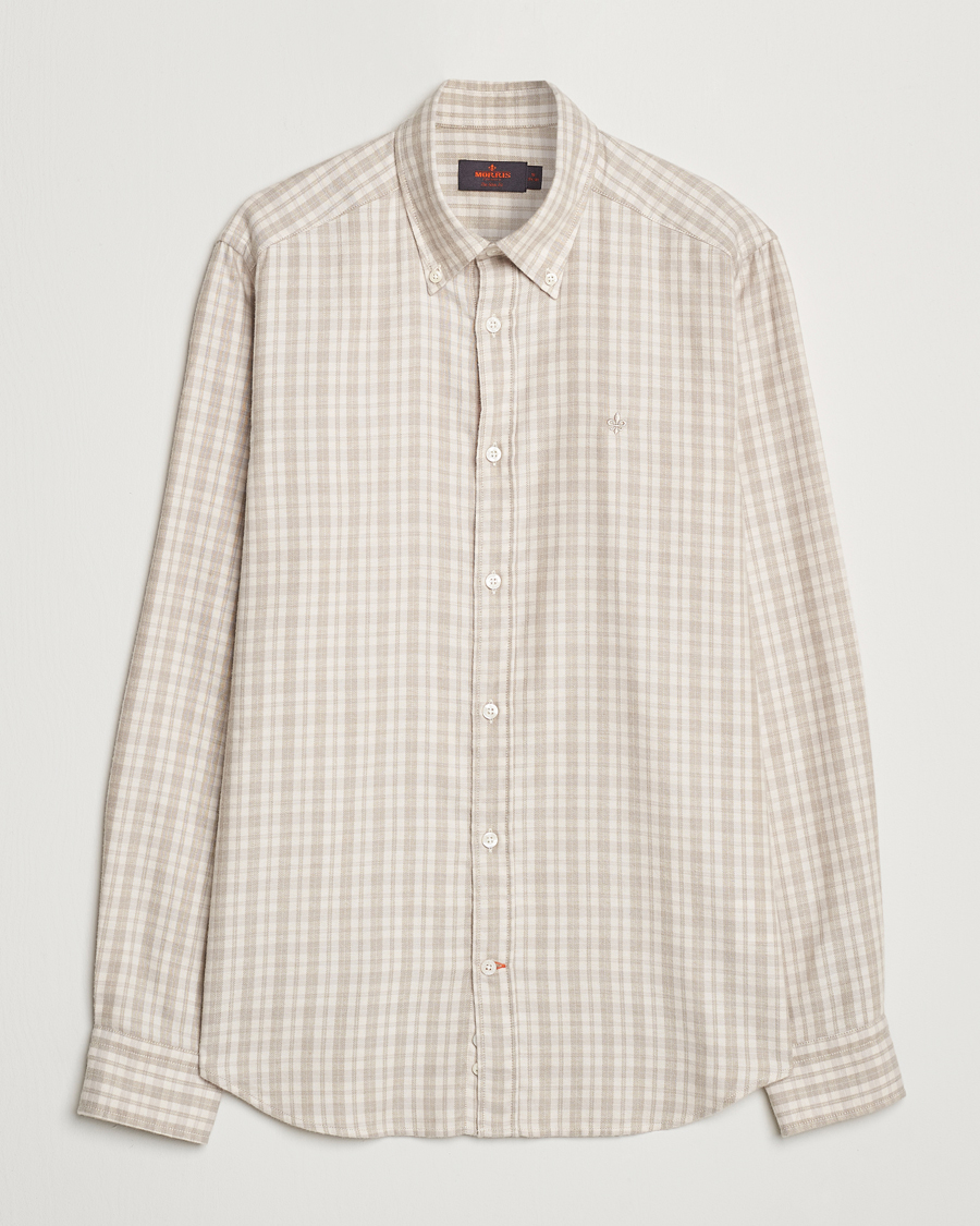 Herren | Hemden | Morris | Soft Check Flannel Shirt Khaki