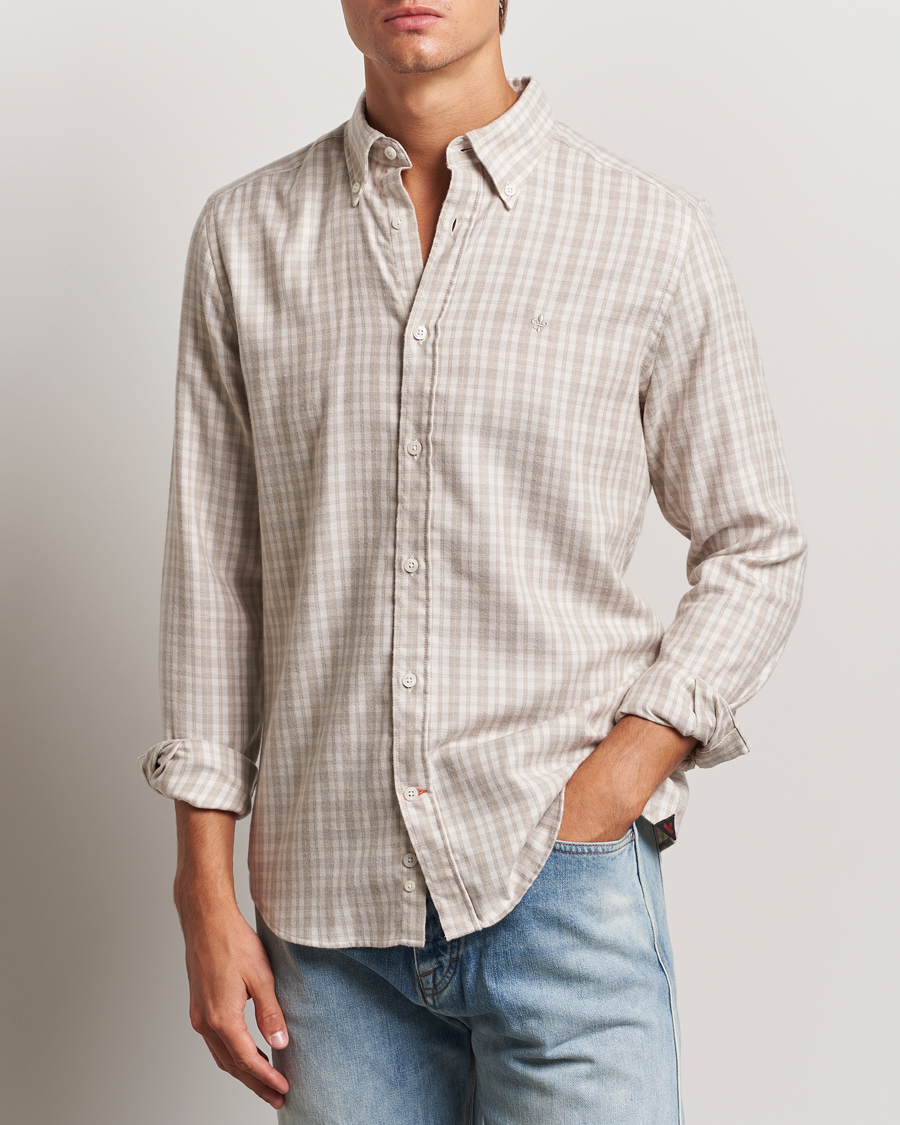 Herren | Hemden | Morris | Soft Check Flannel Shirt Khaki