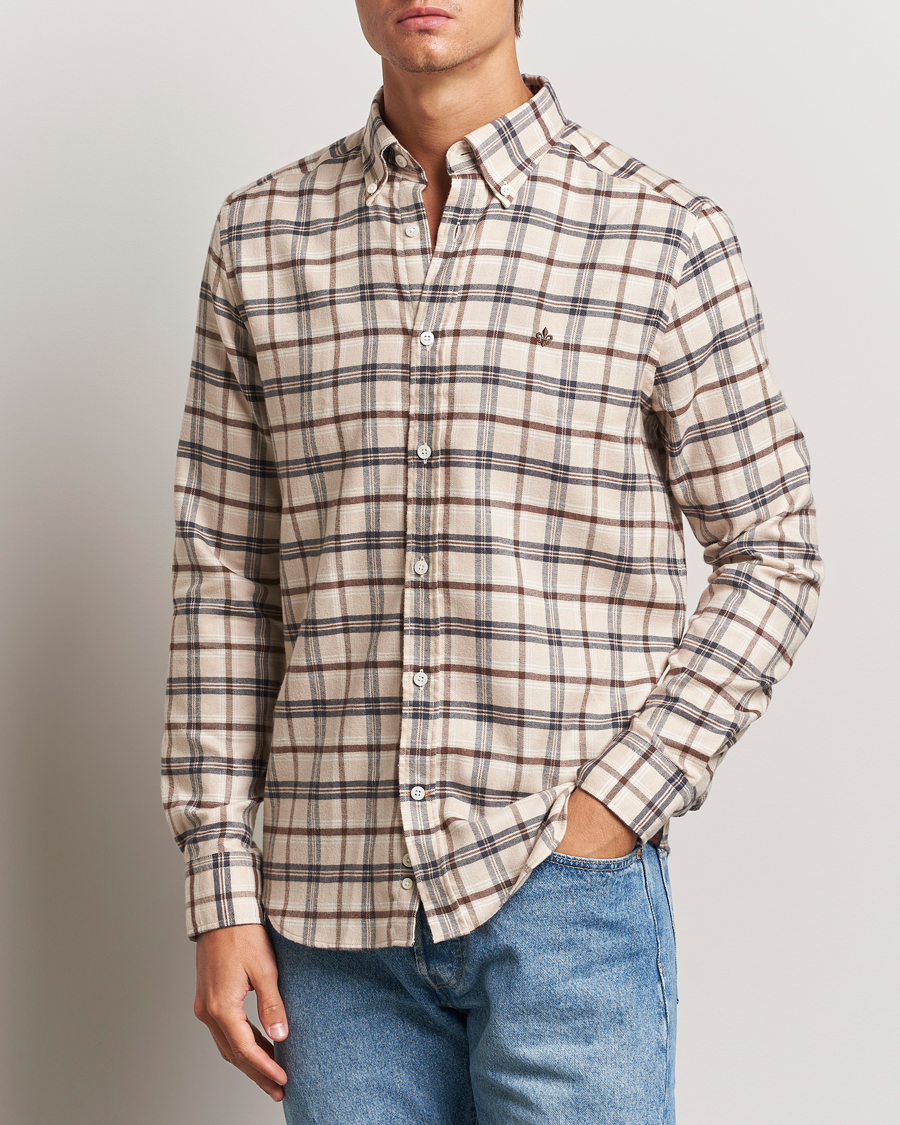 Herren | Hemden | Morris | Soft Check Flannel Shirt Camel