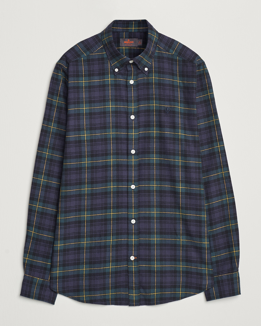 Herren | Hemden | Morris | Flannel Tartan Shirt Navy