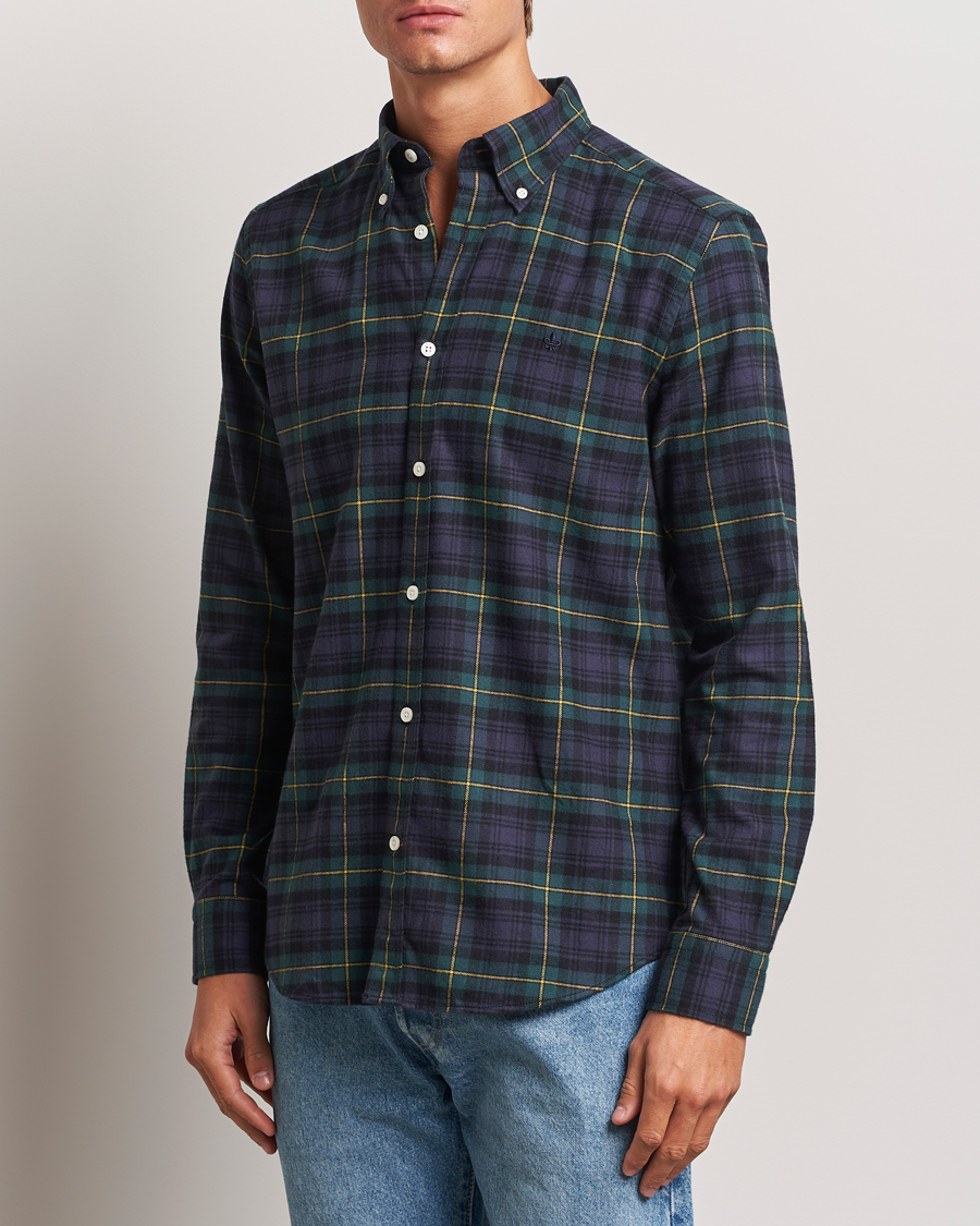 Herren | Hemden | Morris | Flannel Tartan Shirt Navy