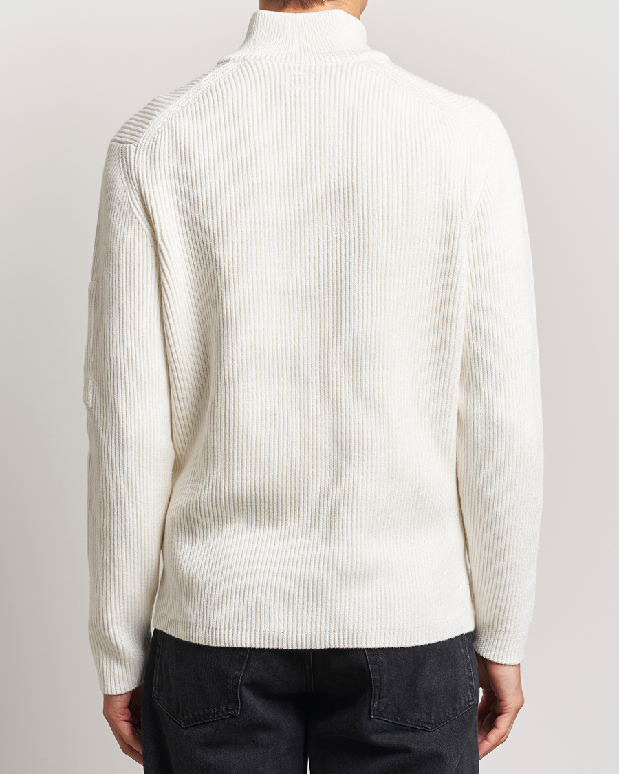 Herren | Pullover | C.P. Company | Full Rib Knitted Cotton Half Zip Off White