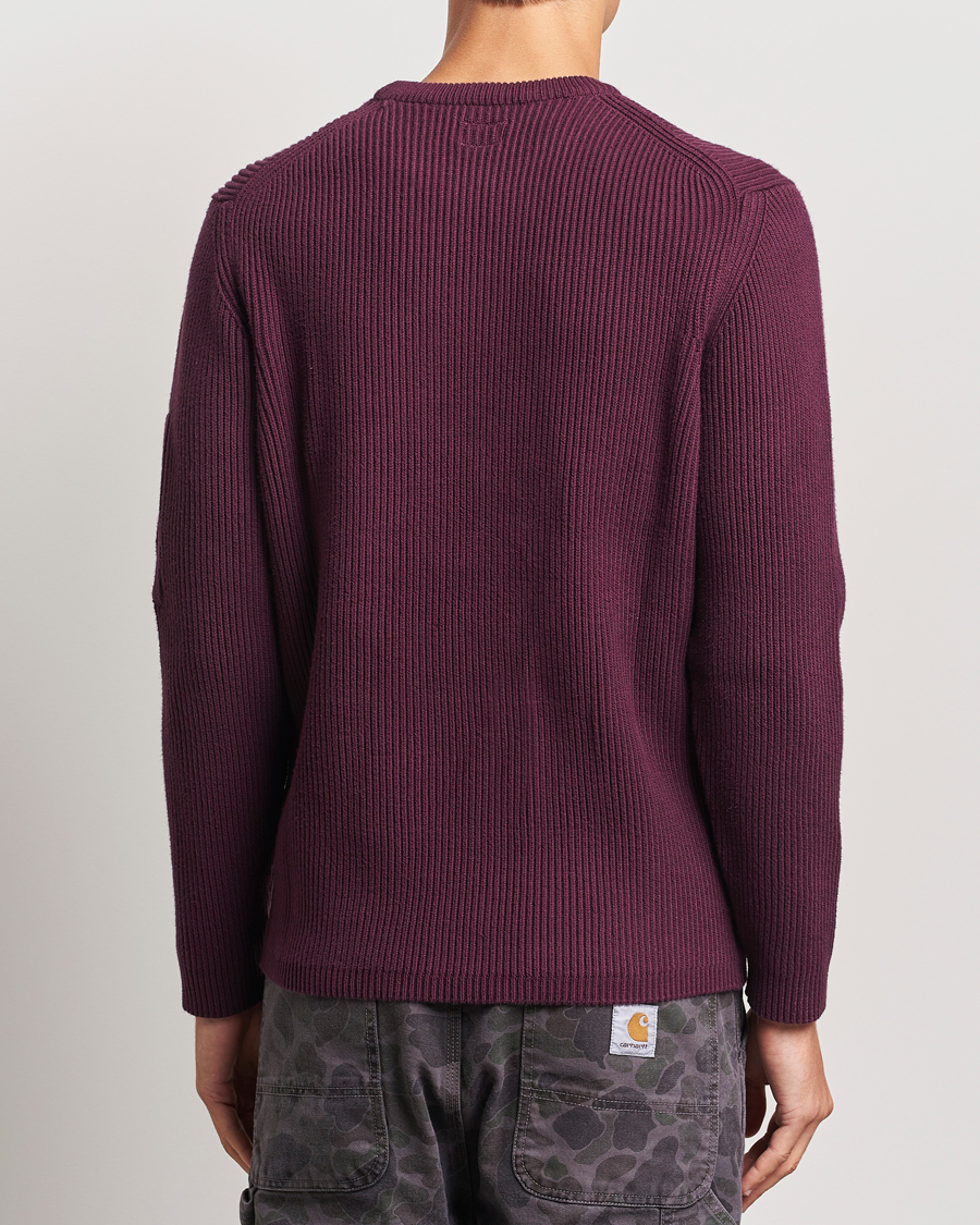 Herren | Pullover | C.P. Company | Full Rib Knitted Cotton Crew Neck Burgundy