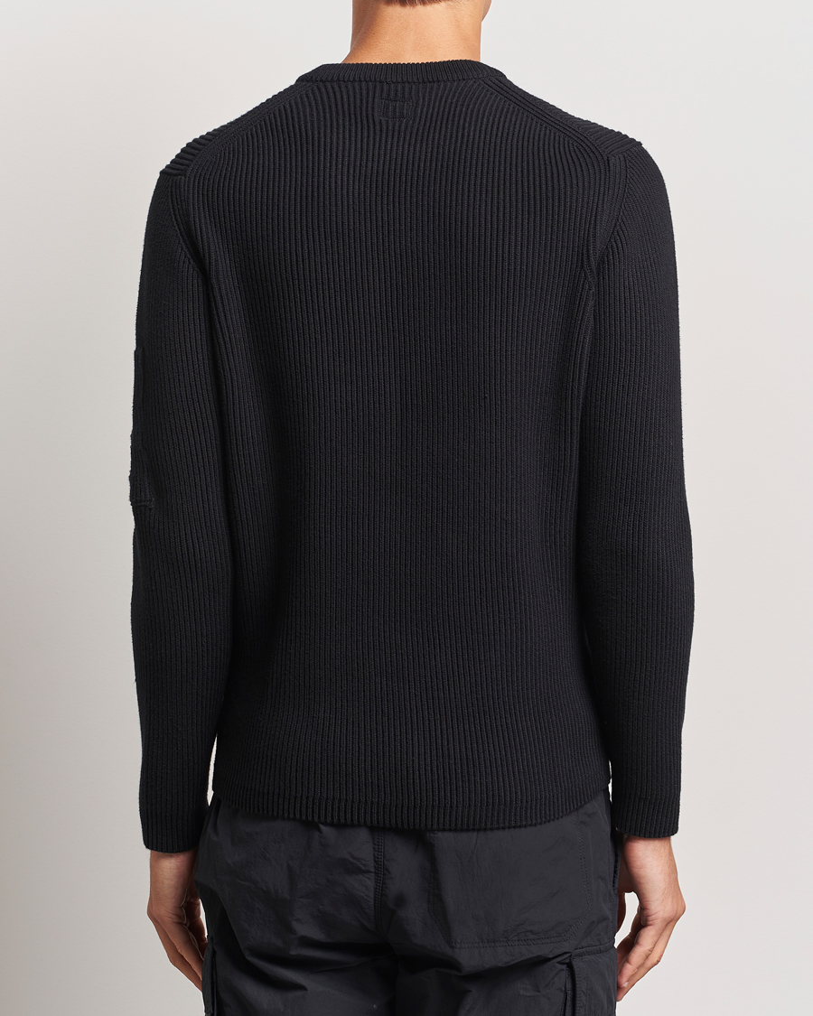 Herren | Pullover | C.P. Company | Full Rib Knitted Cotton Crew Neck Black