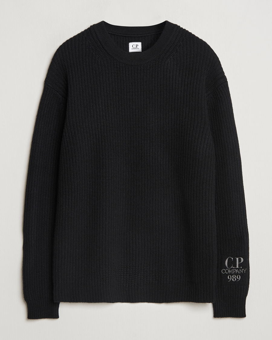 Herren | Pullover | C.P. Company | Lambswool Knitted Crew Neck Black