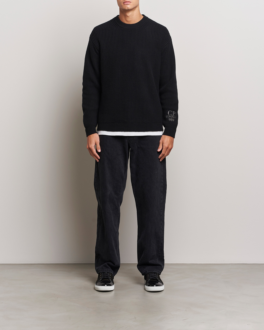 Herren | Pullover | C.P. Company | Lambswool Knitted Crew Neck Black