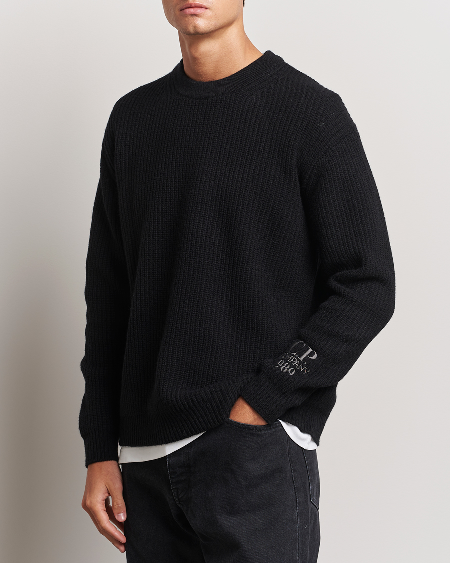 Herren | Pullover | C.P. Company | Lambswool Knitted Crew Neck Black