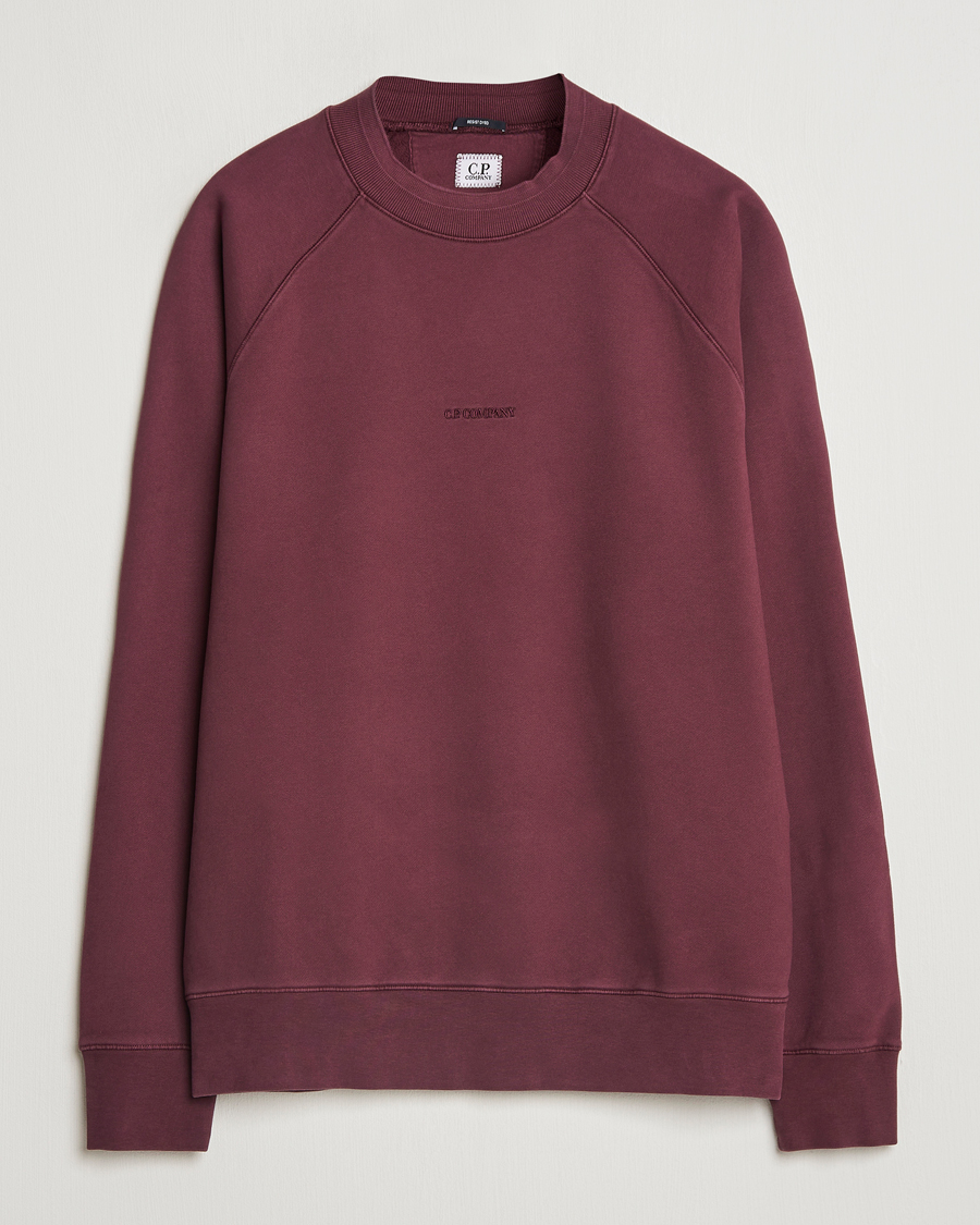 Herren | Pullover | C.P. Company | Brushed Emerized Fleece Sweatshirt Burgundy