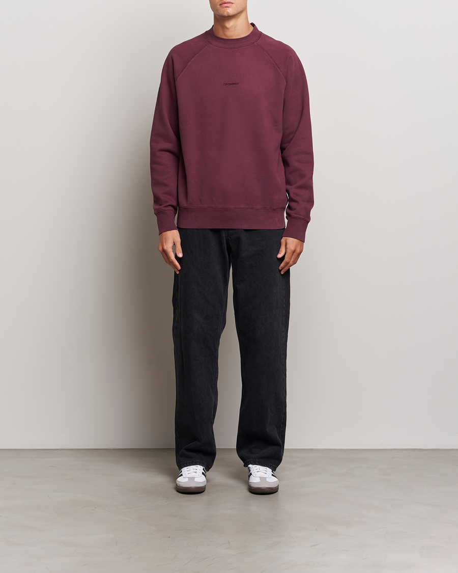 Herren | Pullover | C.P. Company | Brushed Emerized Fleece Sweatshirt Burgundy