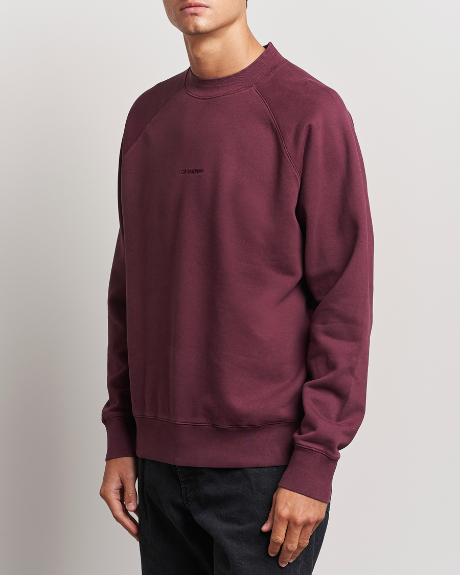 Herren | Pullover | C.P. Company | Brushed Emerized Fleece Sweatshirt Burgundy
