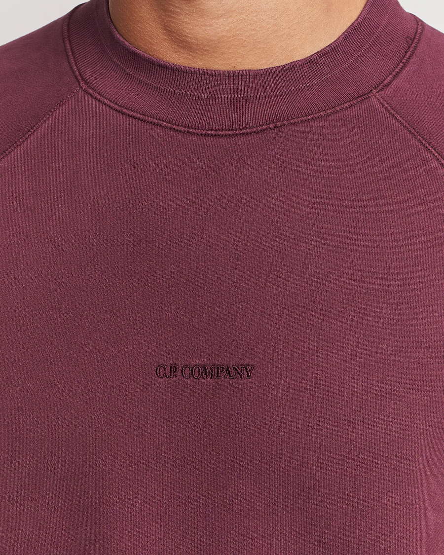 Herren | Pullover | C.P. Company | Brushed Emerized Fleece Sweatshirt Burgundy
