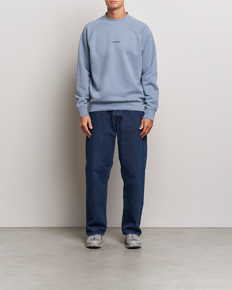 Herren | Pullover | C.P. Company | Brushed Emerized Fleece Sweatshirt Light Blue