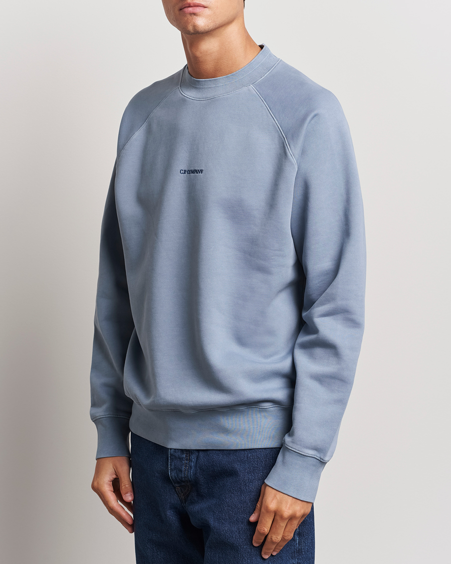 Herren | Pullover | C.P. Company | Brushed Emerized Fleece Sweatshirt Light Blue