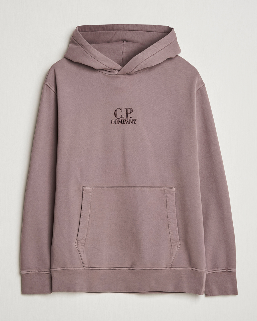 Herren | Pullover | C.P. Company | Brushed Emerized Fleece Hood Sweatshirt Washed Purple
