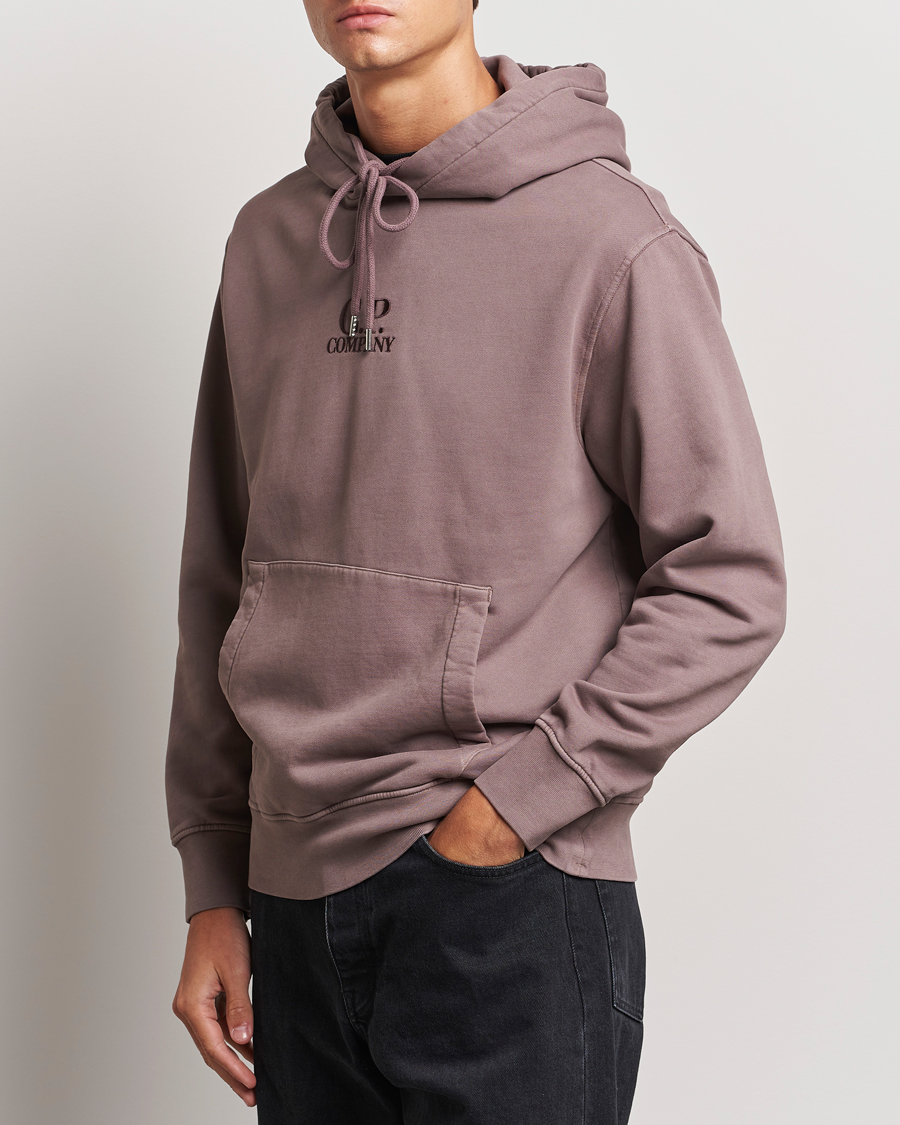 Herren | Pullover | C.P. Company | Brushed Emerized Fleece Hood Sweatshirt Washed Purple