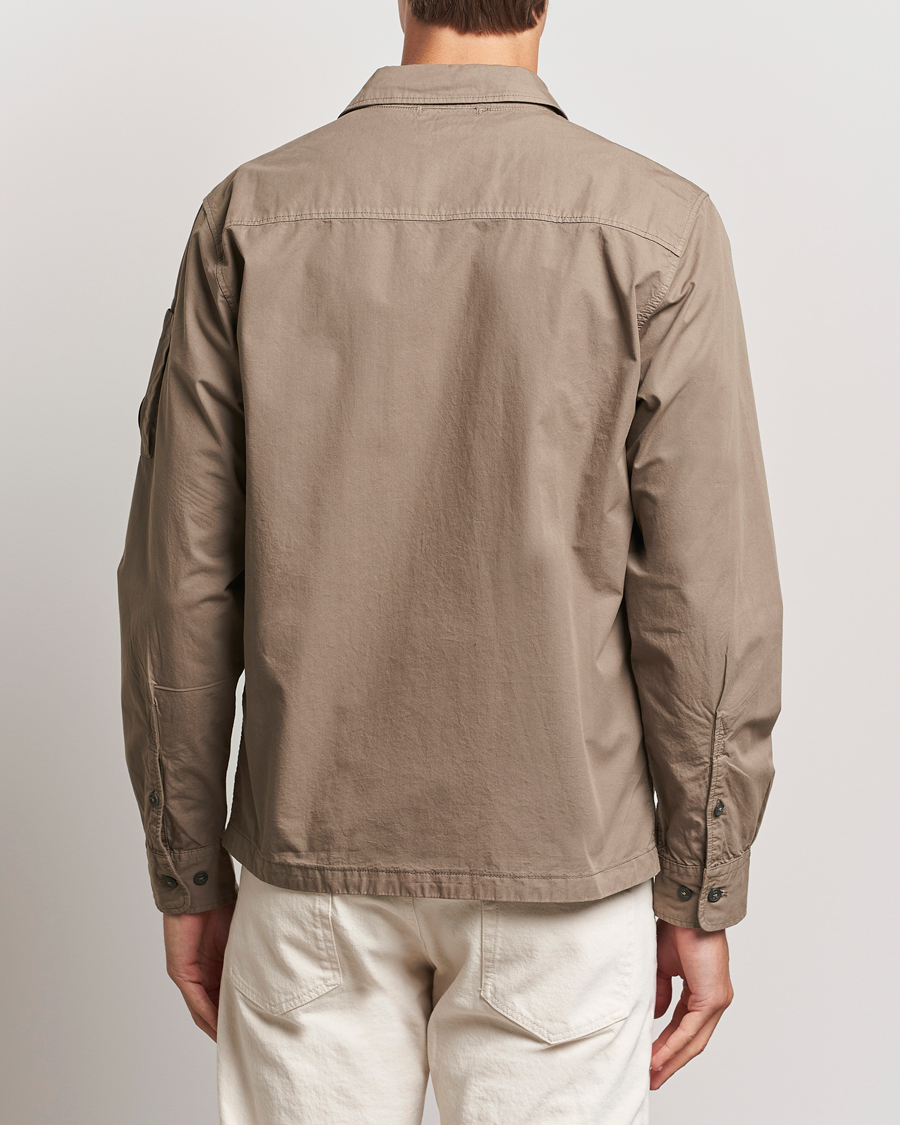 Herren | Hemden | C.P. Company | Organic Cotton Gabardine Zip Overshirt Taupe