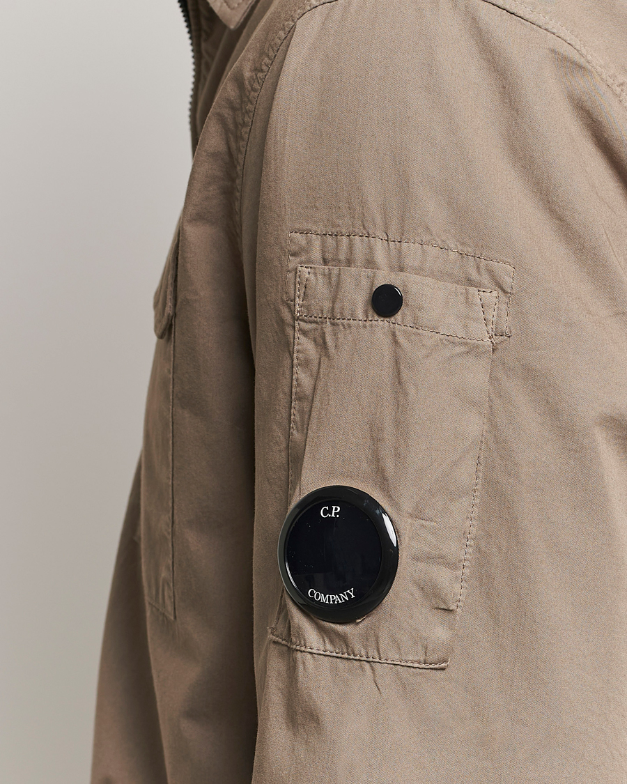 Herren | Hemden | C.P. Company | Organic Cotton Gabardine Zip Overshirt Taupe