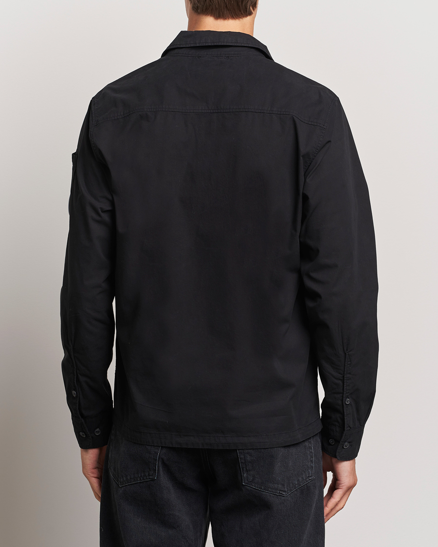 Herren | Hemden | C.P. Company | Garment Dyed Gabardine Zip Shirt Jacket Black