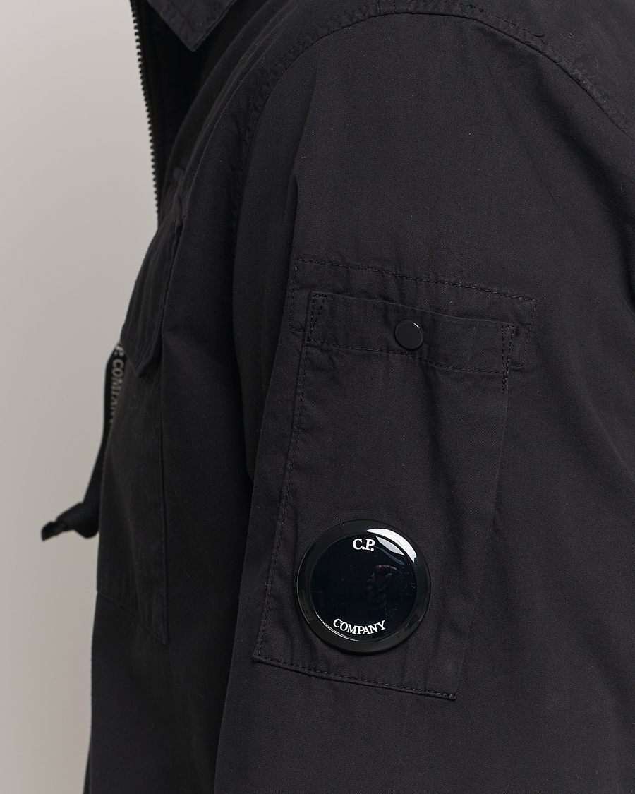 Herren | Hemden | C.P. Company | Garment Dyed Gabardine Zip Shirt Jacket Black