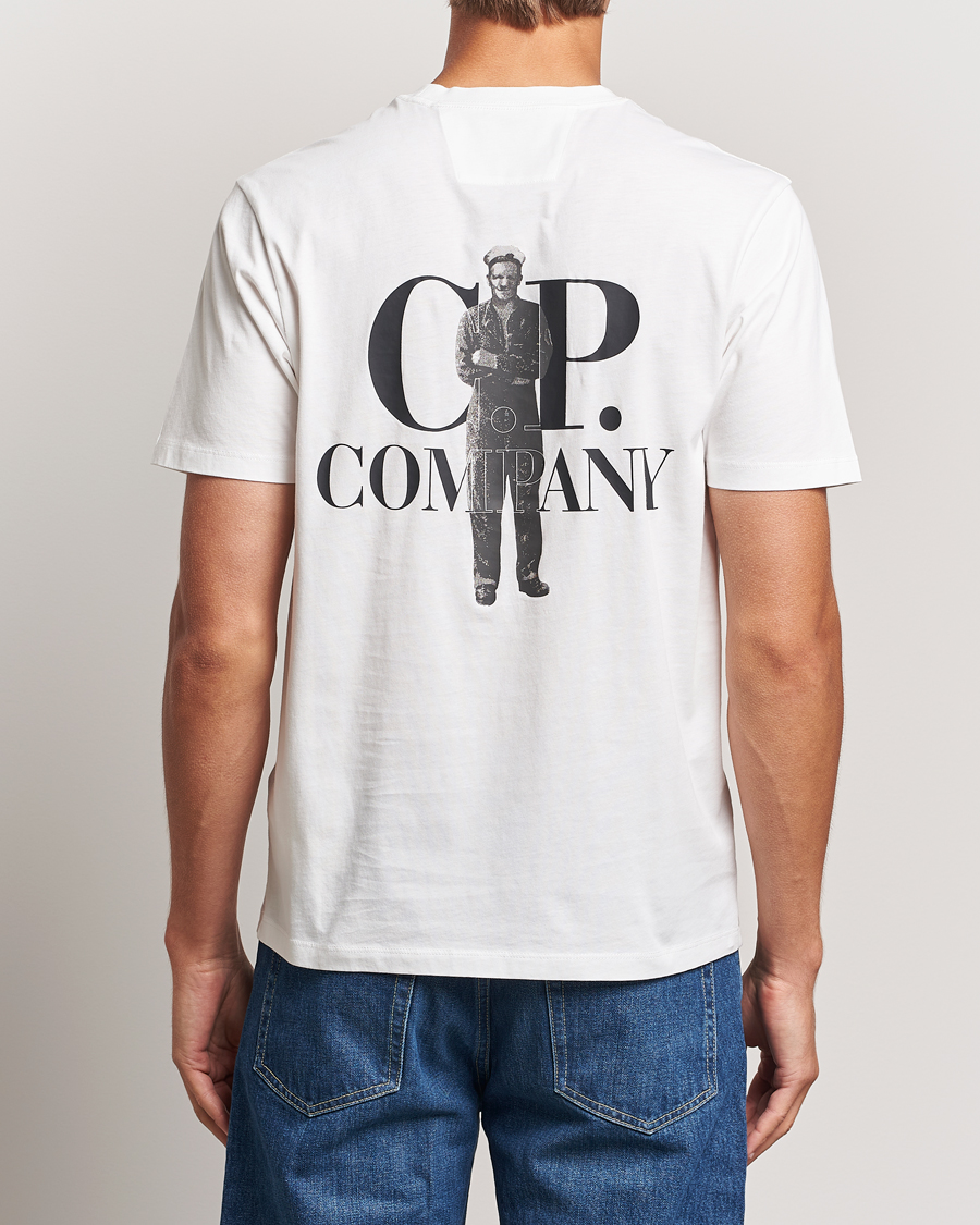 Herren | T-Shirts | C.P. Company | Jersey Back Logo T-Shirt White