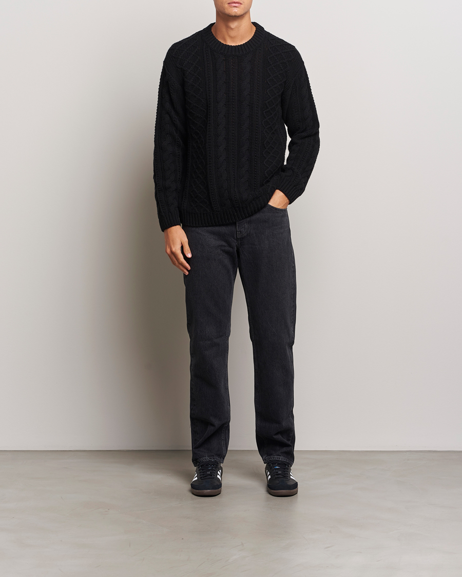 Herren | Pullover | C.P. Company | Heavy Knitted Lambswool Crewneck Black