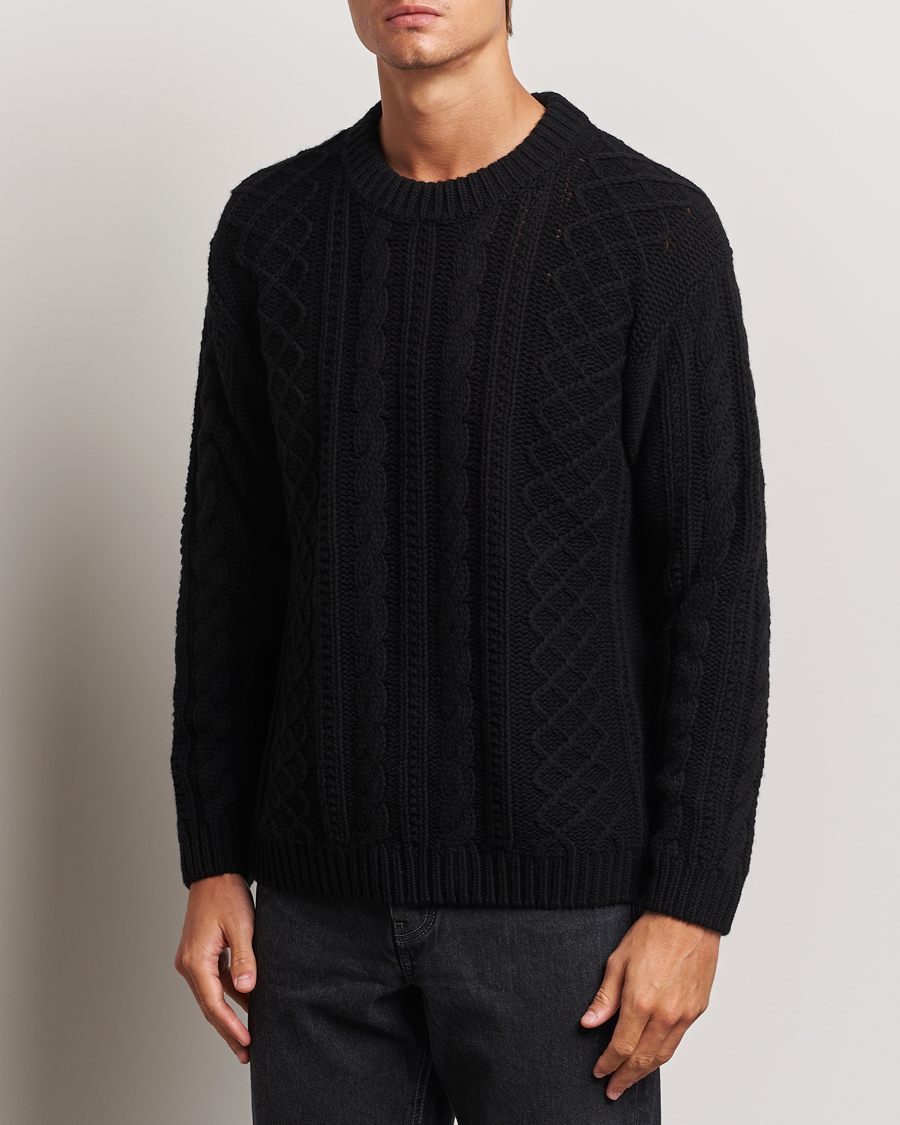 Herren | Pullover | C.P. Company | Heavy Knitted Lambswool Crewneck Black