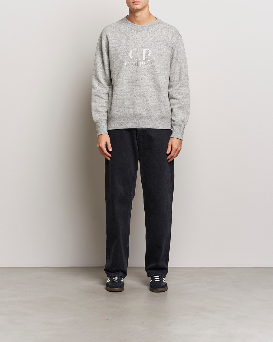 Herren | Pullover | C.P. Company | Japanese Fleece Logo Sweatshirt Grey Melange
