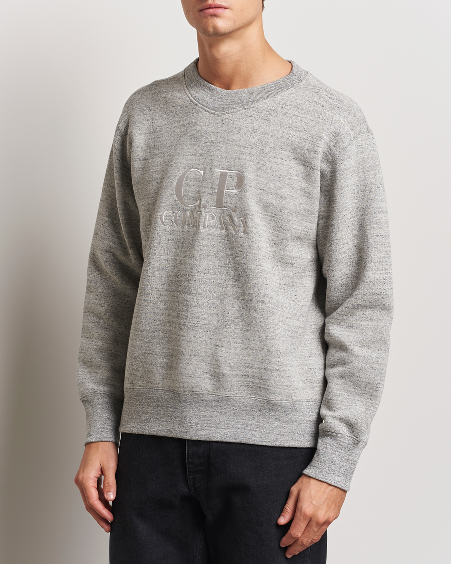 Herren | Pullover | C.P. Company | Japanese Fleece Logo Sweatshirt Grey Melange