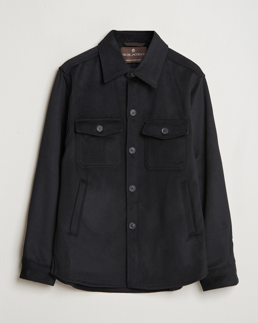 Herren | Jacken | Oscar Jacobson | Maverick Wool/Cashmere Shirt Jacket Black