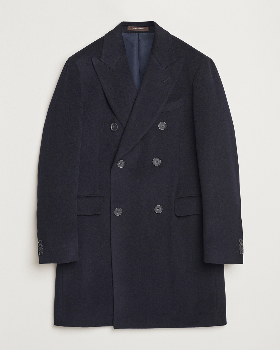 Herren | Jacken | Oscar Jacobson | Silvain DB Wool/Cashmere Coat Navy