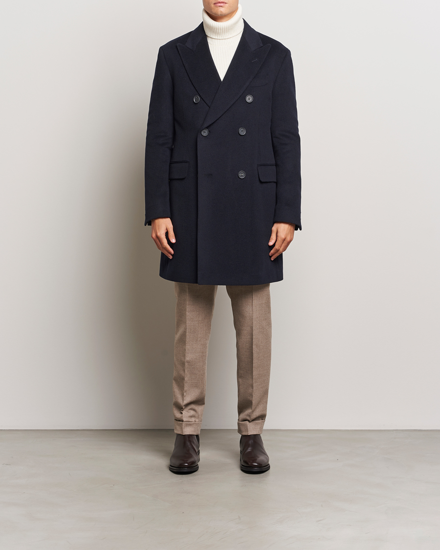 Herren | Jacken | Oscar Jacobson | Silvain DB Wool/Cashmere Coat Navy