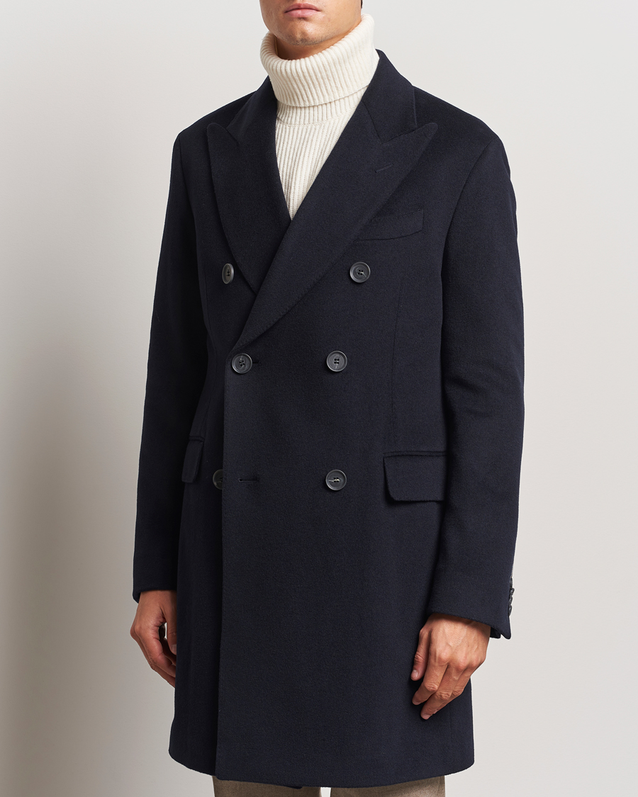 Herren | Jacken | Oscar Jacobson | Silvain DB Wool/Cashmere Coat Navy