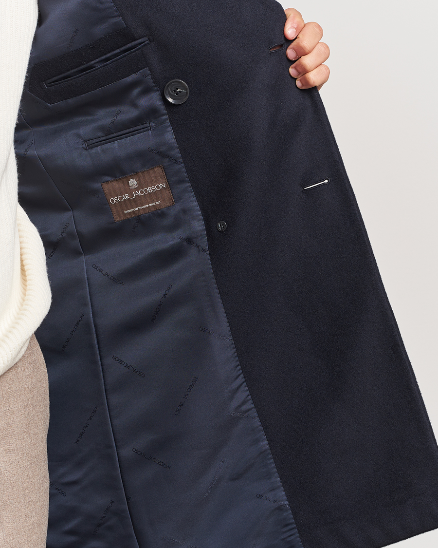 Herren | Jacken | Oscar Jacobson | Silvain DB Wool/Cashmere Coat Navy