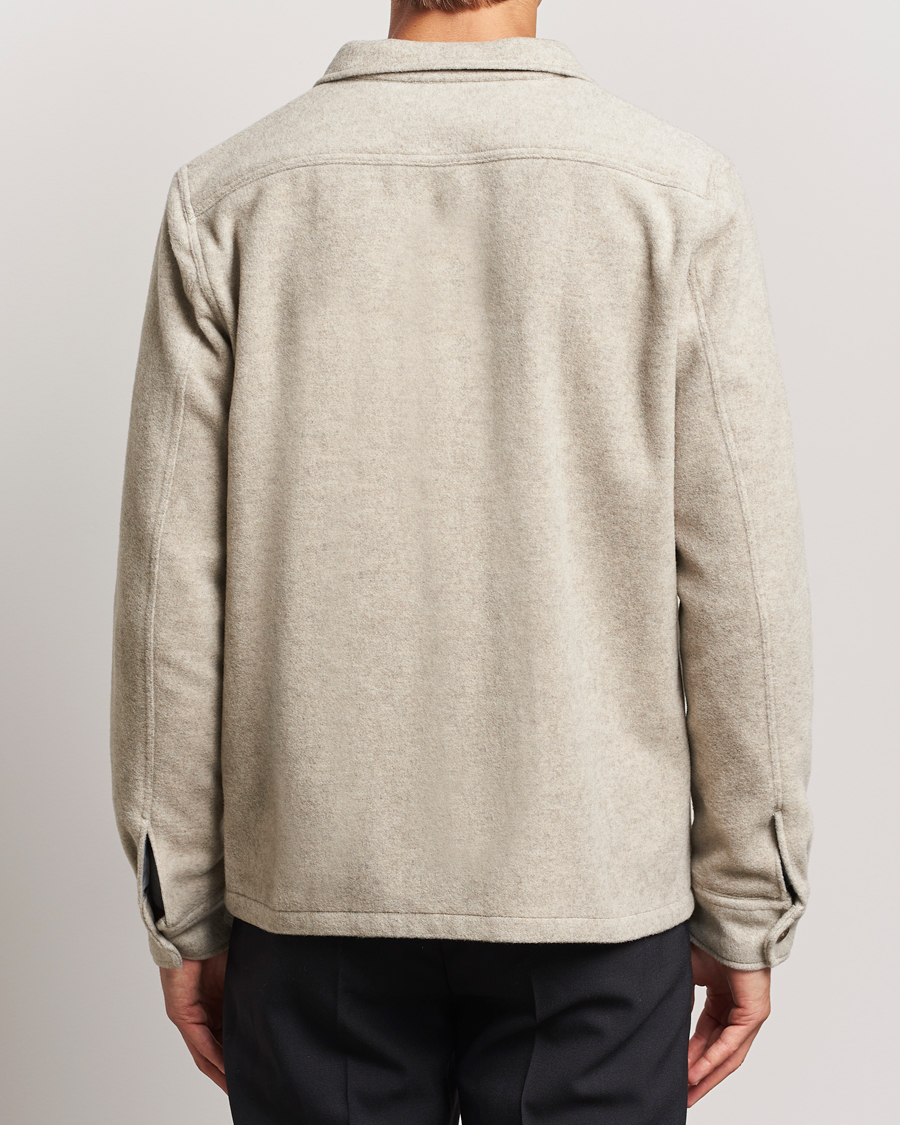 Herren | Jacken | Oscar Jacobson | Safari Wool Shirt Jacket Beige