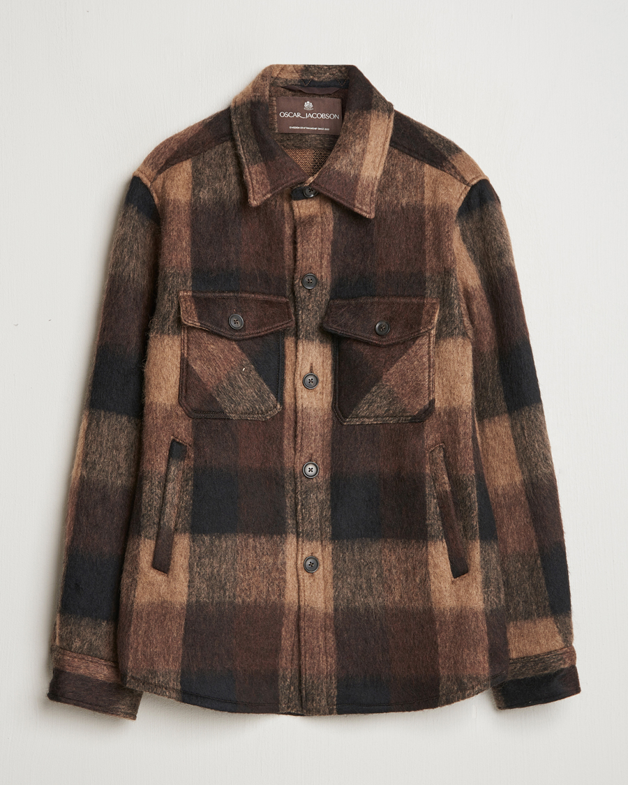 Herren | Jacken | Oscar Jacobson | Maverick Checked Shirt Jacket Brown