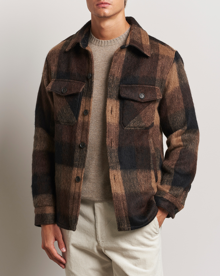 Herren | Jacken | Oscar Jacobson | Maverick Checked Shirt Jacket Brown