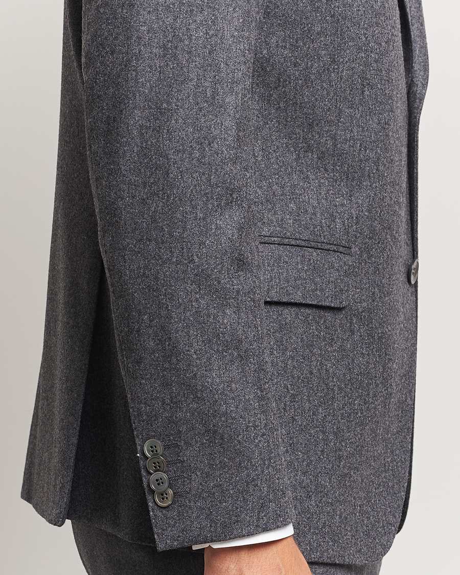 Herren | Sakkos | Oscar Jacobson | Fogerty Flannel Blazer Dark Grey