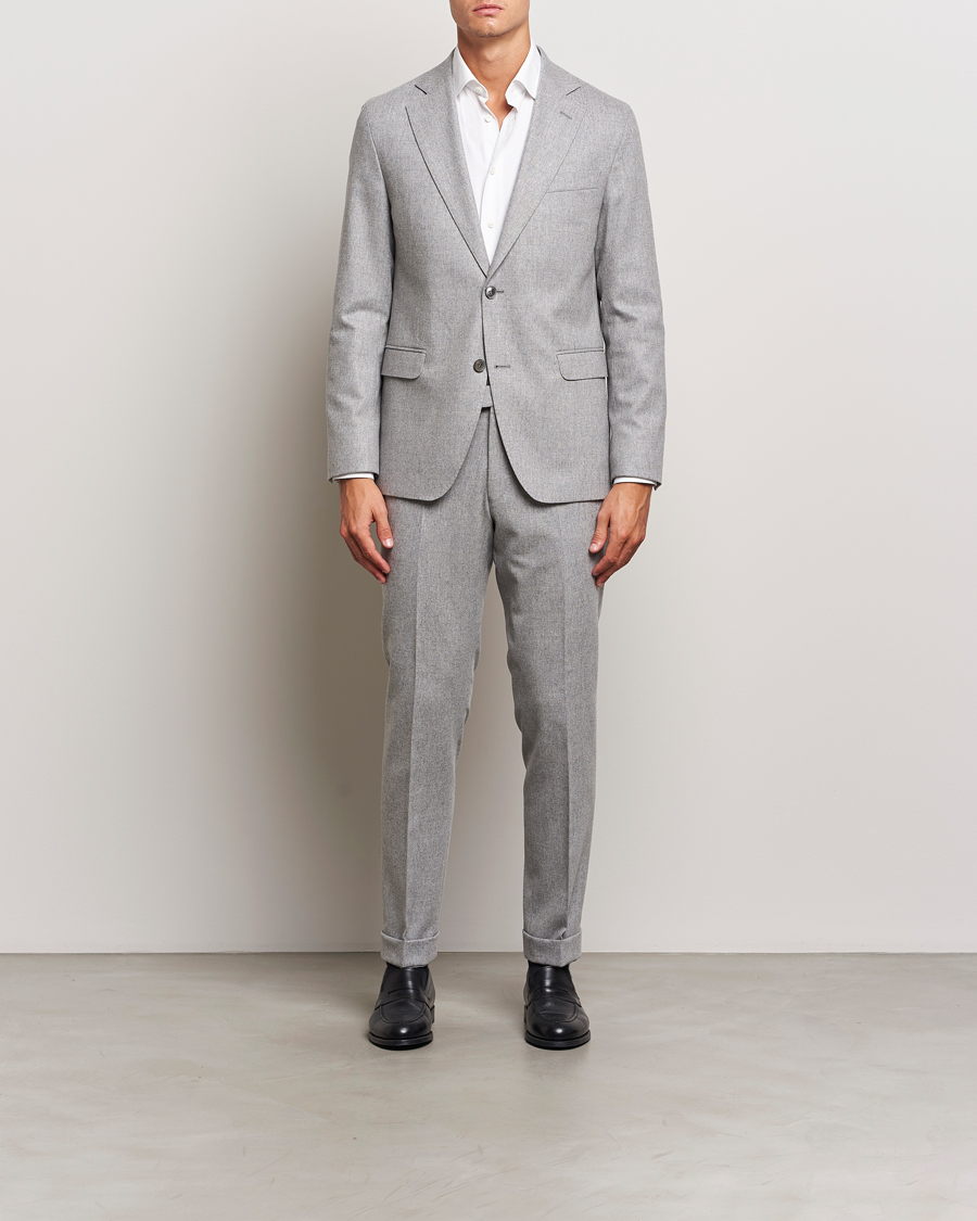 Herren | Sakkos | Oscar Jacobson | Fogerty Flannel Blazer Light Grey