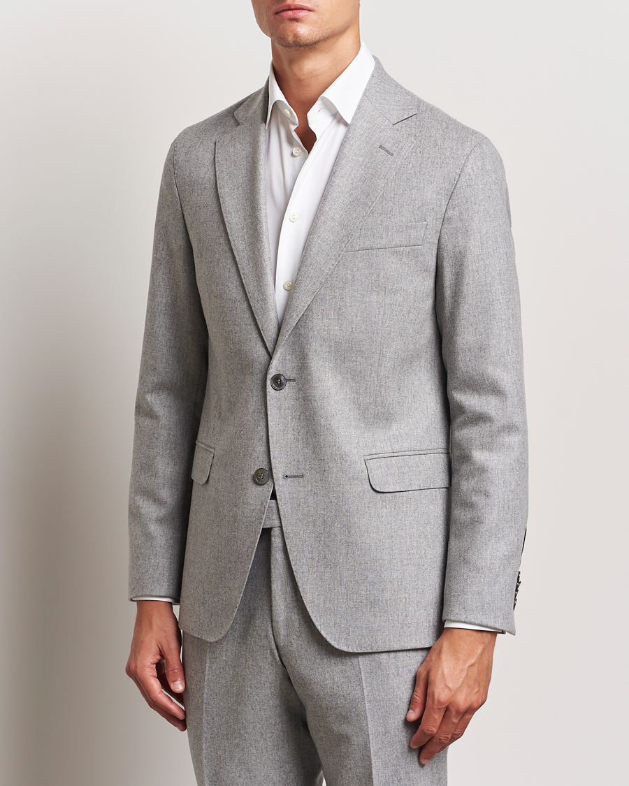 Herren | Sakkos | Oscar Jacobson | Fogerty Flannel Blazer Light Grey