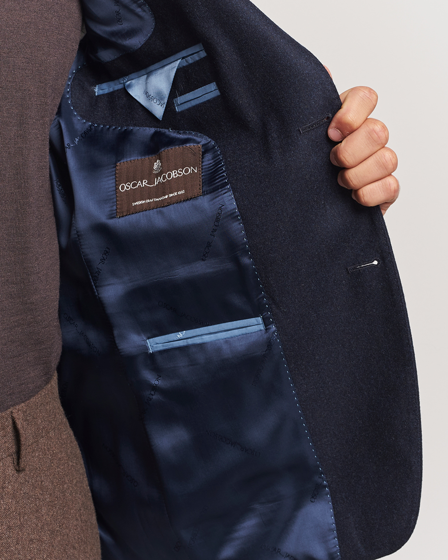 Herren | Sakkos | Oscar Jacobson | Fogerty Flannel Blazer Navy