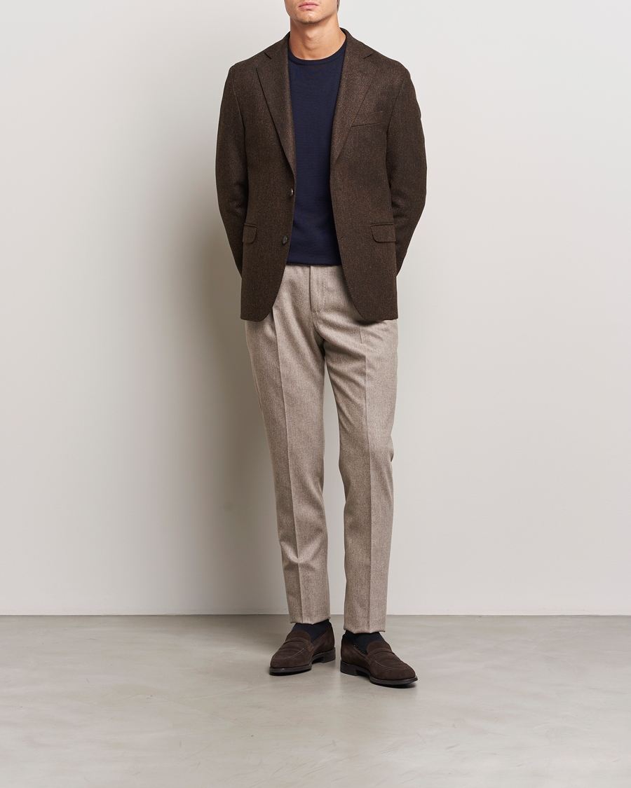 Herren | Sakkos | Oscar Jacobson | Fogerty Moon Herringbone Tweed Blazer Brown