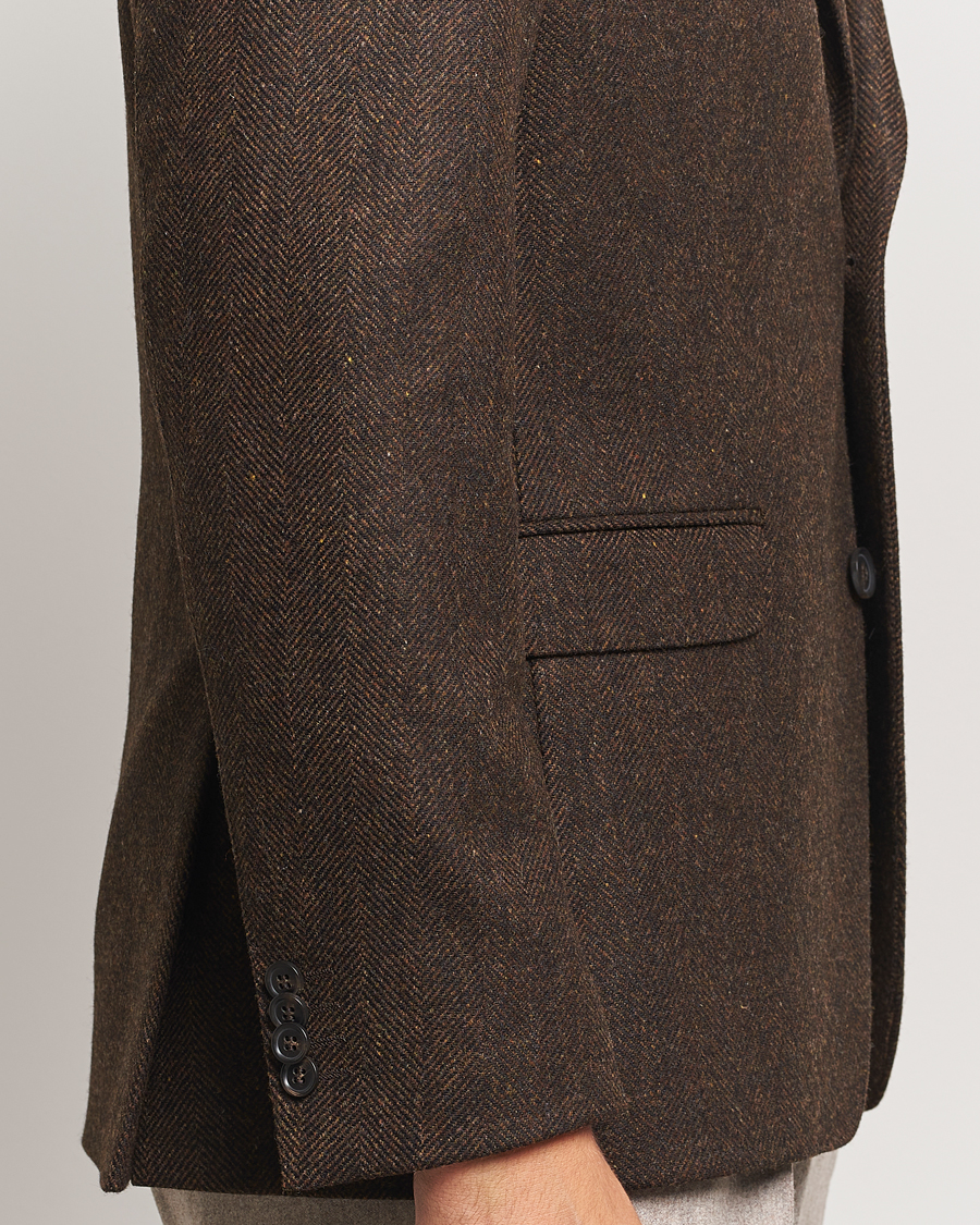 Herren | Sakkos | Oscar Jacobson | Fogerty Moon Herringbone Tweed Blazer Brown