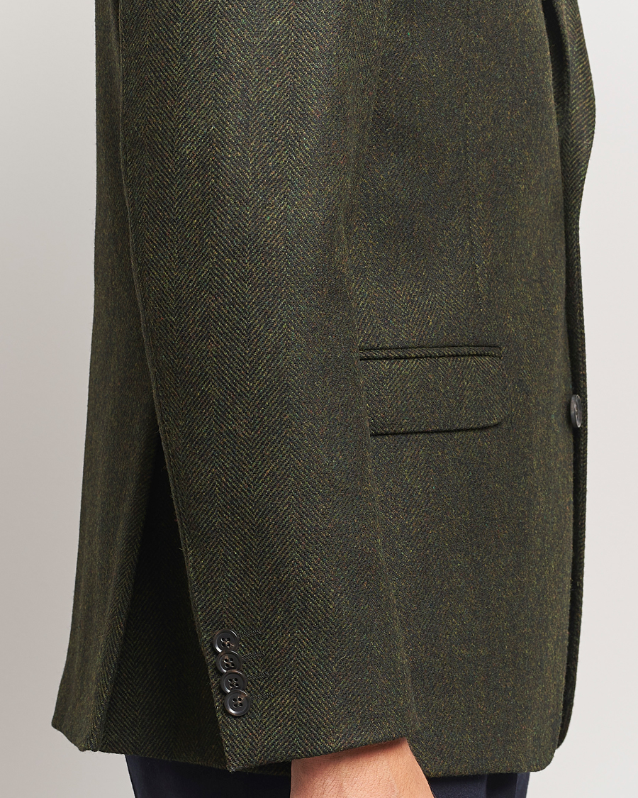 Herren | Sakkos | Oscar Jacobson | Fogerty Moon Herringbone Tweed Blazer Green
