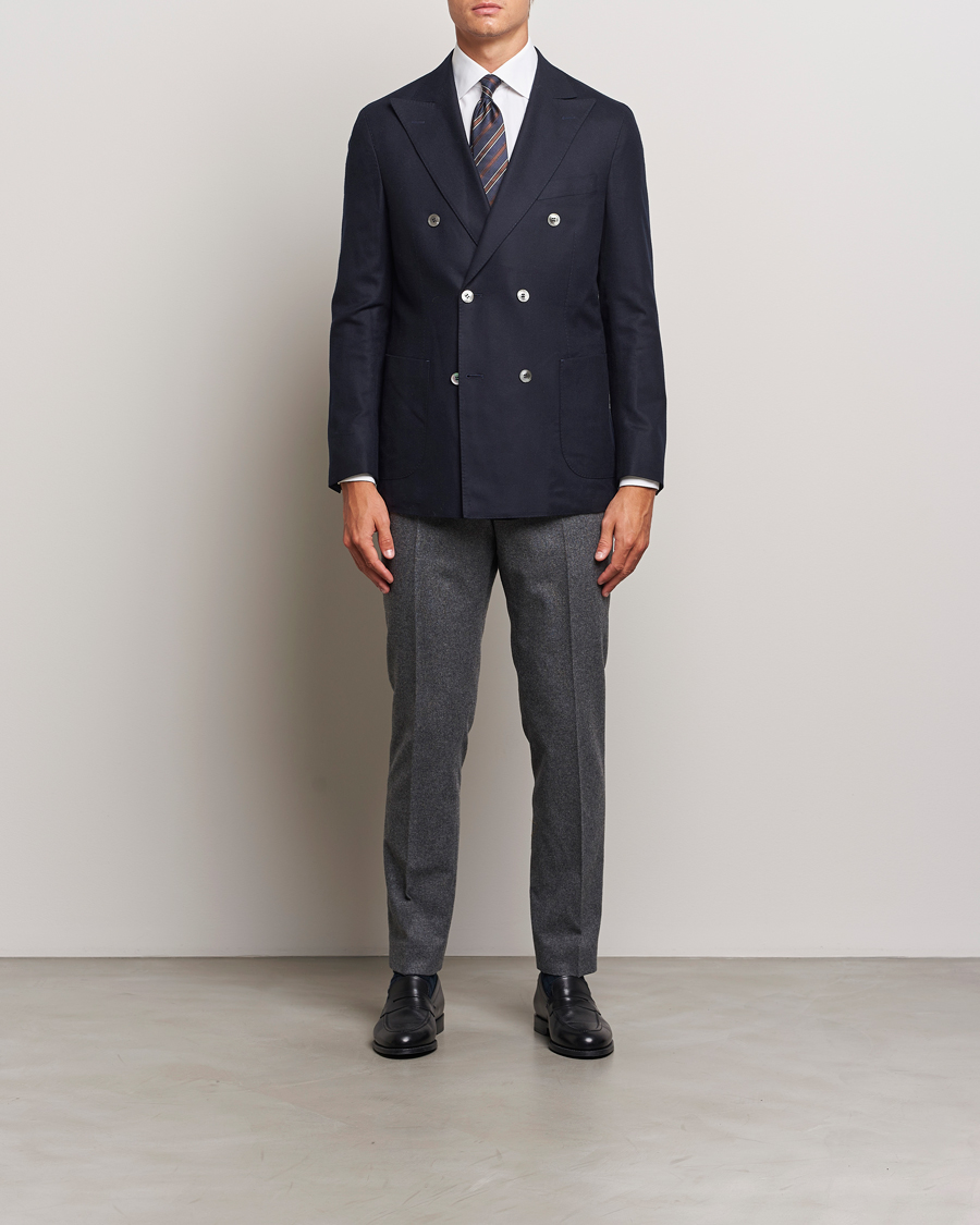 Herren | Sakkos | Oscar Jacobson | Farris DB Super 150's Loro Piana Wool Blazer Navy