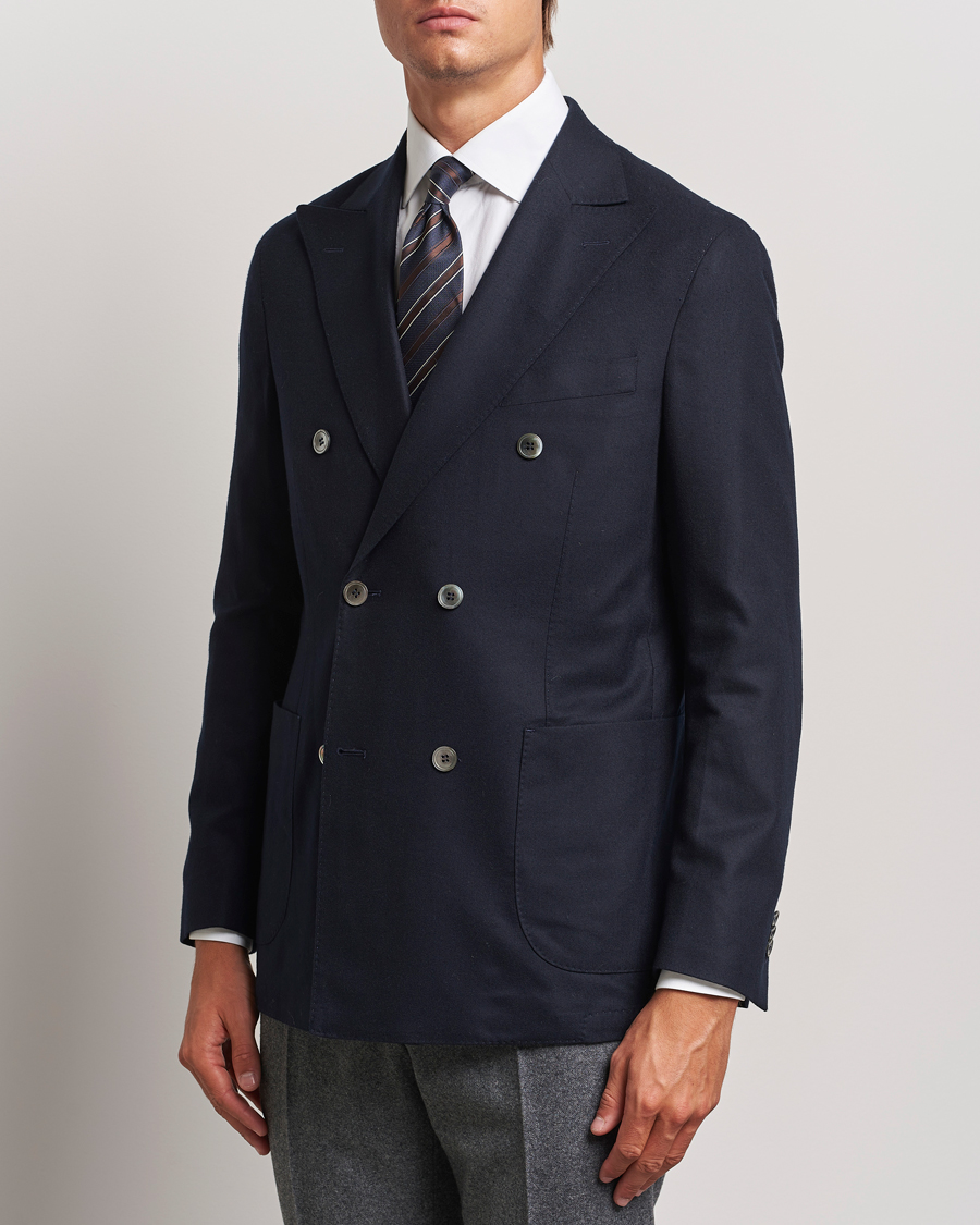 Herren | Sakkos | Oscar Jacobson | Farris DB Super 150's Loro Piana Wool Blazer Navy